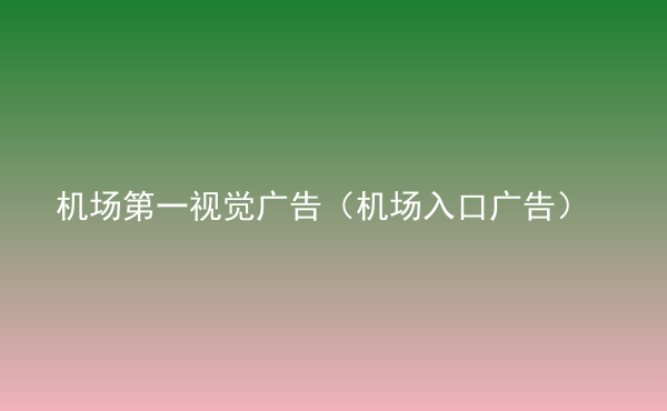  機(jī)場第一視覺廣告（機(jī)場入口廣告）